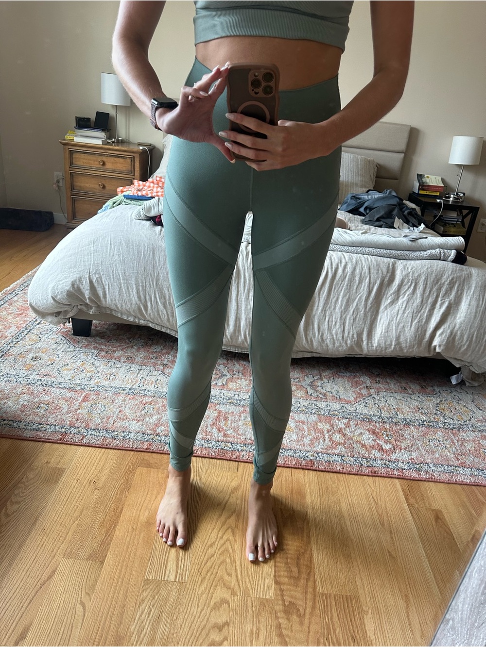 Aerie / OFFLINE Sage Green Active Set - Sports Bra + Leggings - Picture 3 of 4